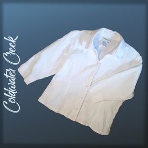 COLDWATER CREEK White Textured Button Up - Size XL